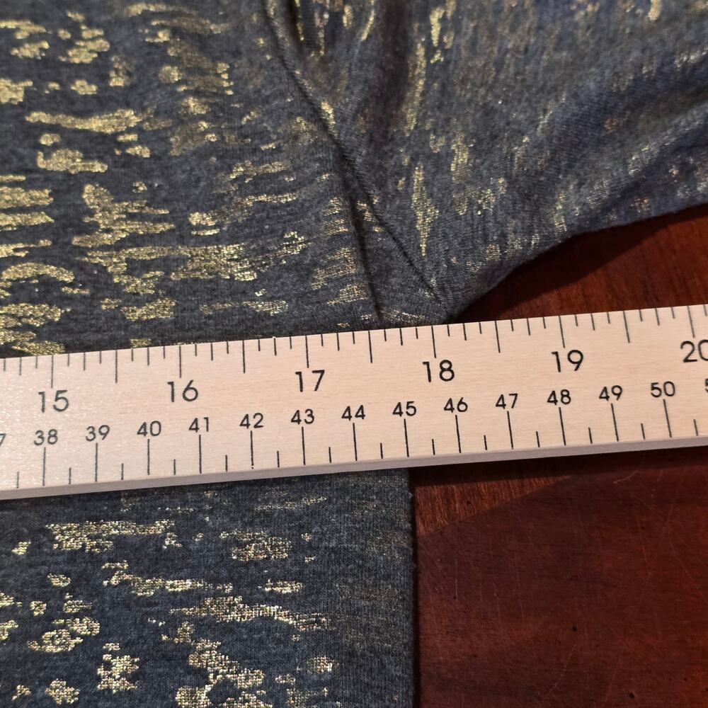 LuLaRoe Carly Dress Gray & Metallic Gold Foil Limited Edition Short Sleeve Dress - Picture 7 of 12